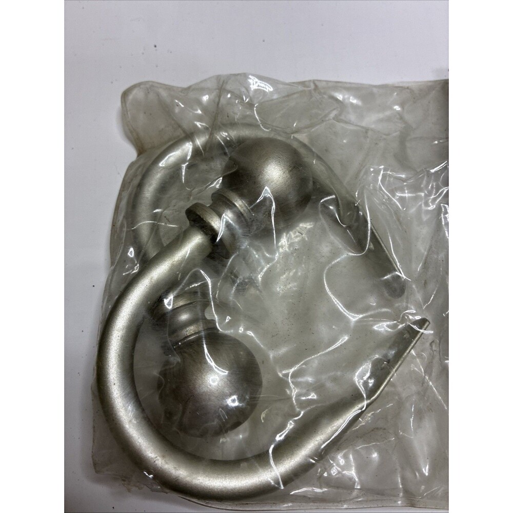 Bali Drapery Holdbacks - 1 Pair - Brushed Nickel W/ Ball & Mounting Hardware.